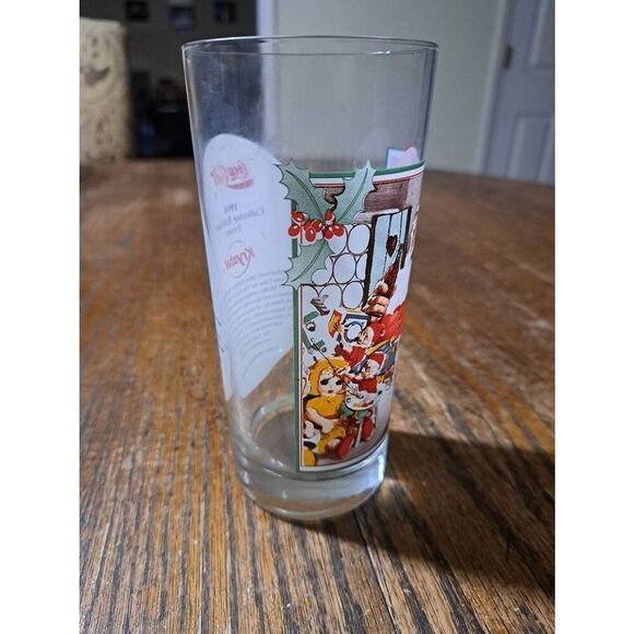Vintage '94 Coca Cola Krystal Christmas Holiday Santa Collectible Drinking Glass - Picture 3 of 6